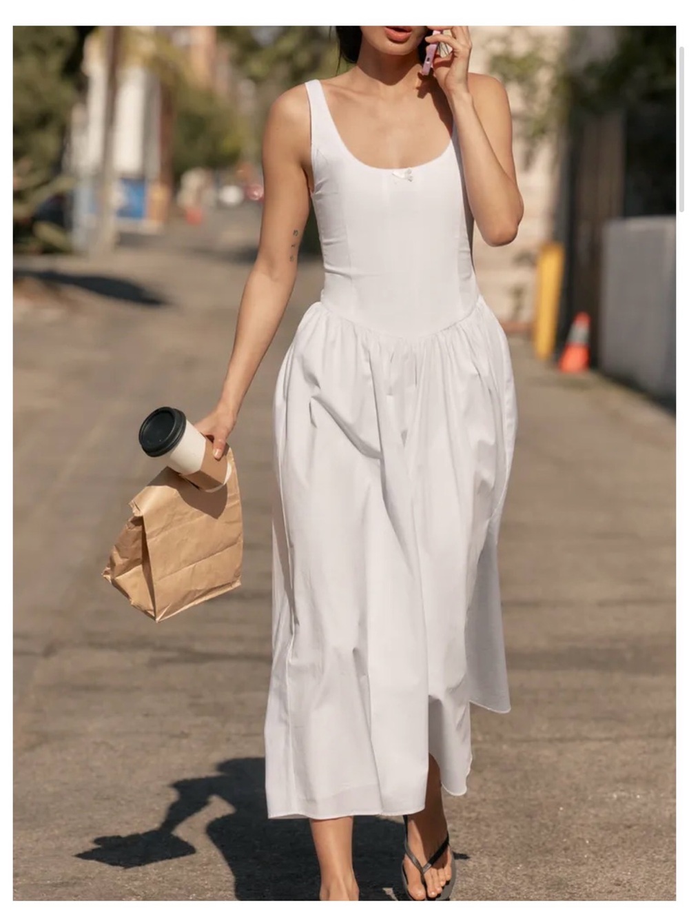 Corsetry- Inspired poplin Midi Dress